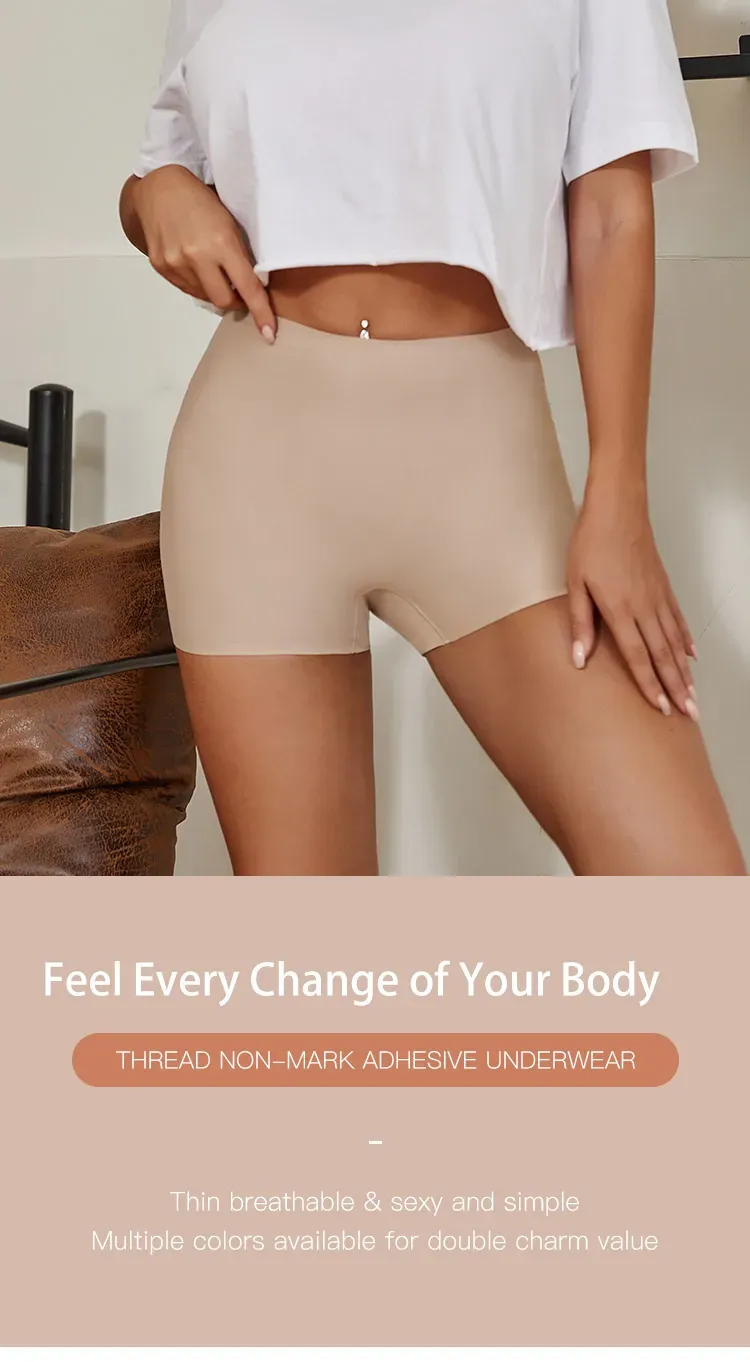 Seamless Ice Silk Biker Shorts for Women - Comfortable & Breathable Yoga Leggings, Sports & Boxer Shorts for Everyday Wear showcase 1