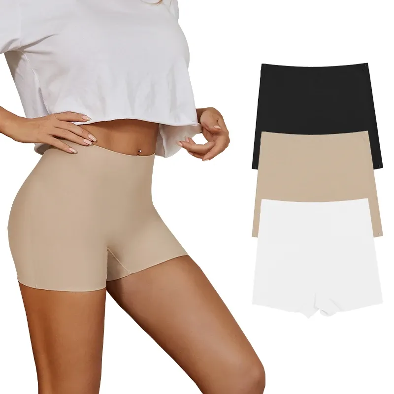 Seamless Ice Silk Biker Shorts for Women - Comfortable & Breathable Yoga Leggings, Sports & Boxer Shorts for Everyday Wear thumbnail 1