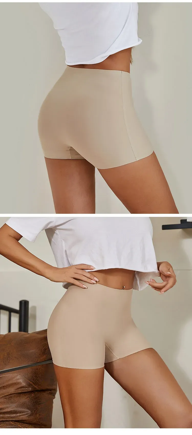 Seamless Ice Silk Biker Shorts for Women - Comfortable & Breathable Yoga Leggings, Sports & Boxer Shorts for Everyday Wear showcase 6