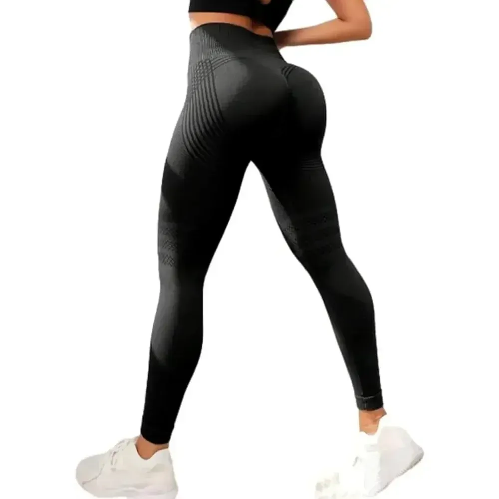 High Waisted 3D Cellulite Leggings for Women - Butt Lifting Tummy Control Yoga Pants for Gym Workout thumbnail 3