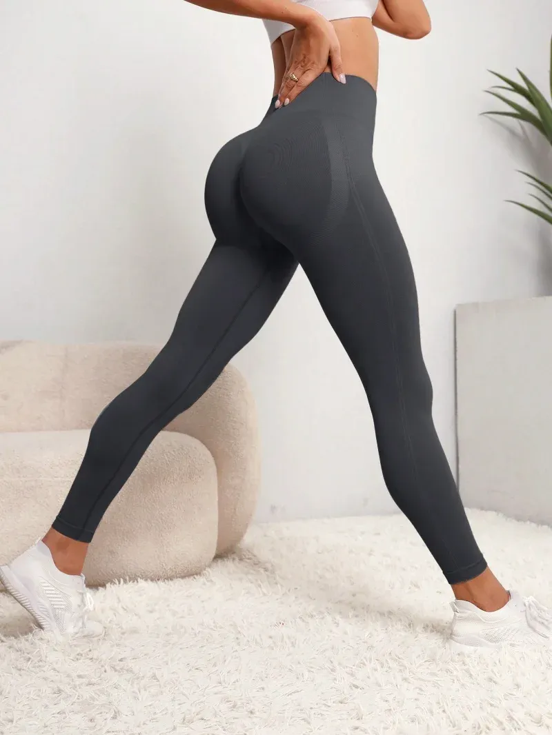 Women's Seamless High Waist Sports Leggings - Push Up Fitness Yoga Pants with Contouring Design, Moisture-Wicking Fabric for Gym and Activewear thumbnail 6
