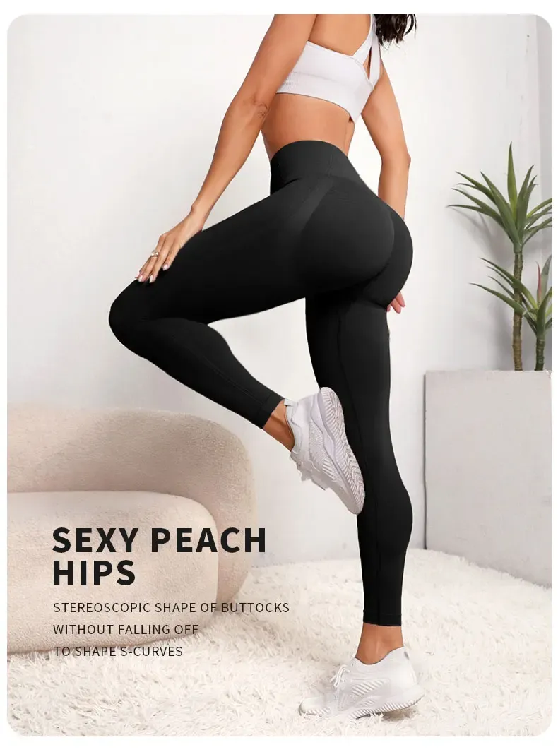 Women's Seamless High Waist Sports Leggings - Push Up Fitness Yoga Pants with Contouring Design, Moisture-Wicking Fabric for Gym and Activewear showcase 1