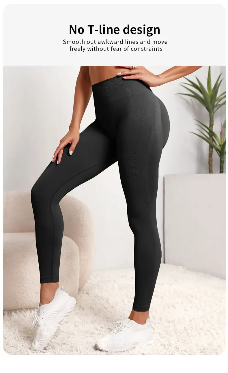 Women's Seamless High Waist Sports Leggings - Push Up Fitness Yoga Pants with Contouring Design, Moisture-Wicking Fabric for Gym and Activewear showcase 6