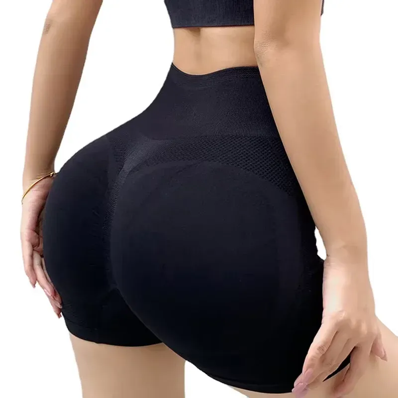Women's High Waist Workout Shorts - Tummy Control Ruched Booty Lifting Yoga Pants for Fitness & Running thumbnail 4