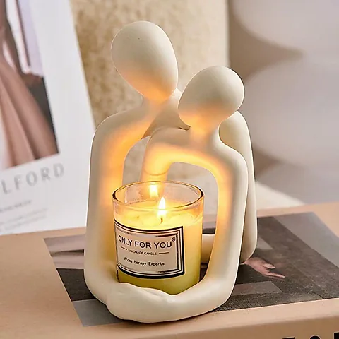 Heartwarming Loving Couple Resin Statue - Modern Home Decor Accent for Bookshelves, Office Desks, Nightstands, Living Room, Shelf Display - Romantic Gift for Anniversary, Wedding, Valentine's Day
