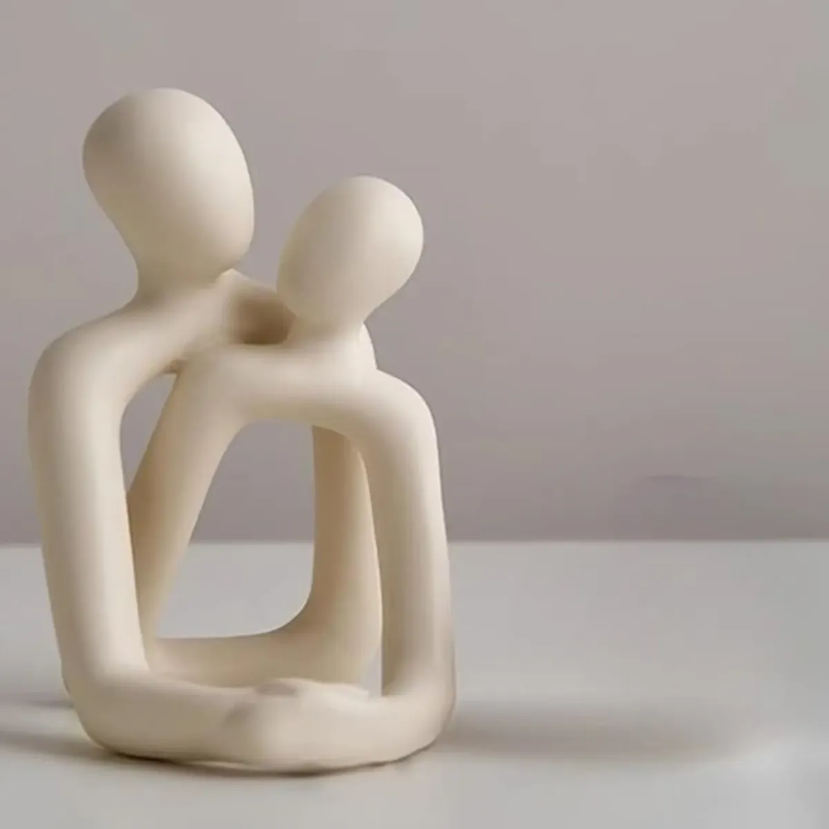 Heartwarming Loving Couple Resin Statue - Modern Home Decor Accent for Bookshelves, Office Desks, Nightstands, Living Room, Shelf Display - Romantic Gift for Anniversary, Wedding, Valentine's Day showcase 5