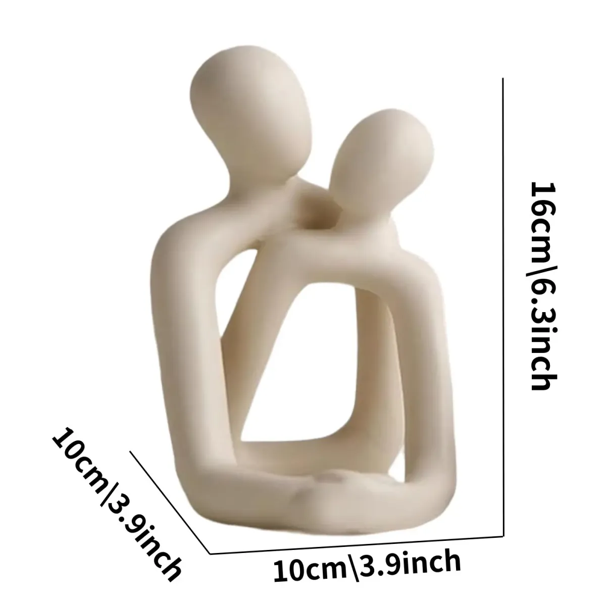 Heartwarming Loving Couple Resin Statue - Modern Home Decor Accent for Bookshelves, Office Desks, Nightstands, Living Room, Shelf Display - Romantic Gift for Anniversary, Wedding, Valentine's Day showcase 3