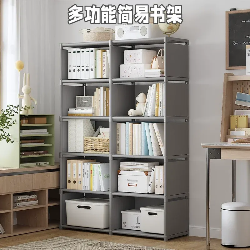 Multi-Layer Bookshelf with Steel Frame - Easy Assembly Storage Cabinet for Living Room, Study, Bedroom - Ideal for Books, Sundries, and Toys thumbnail 2