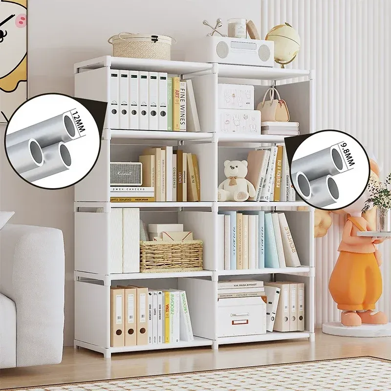 Multi-Layer Bookshelf with Steel Frame - Easy Assembly Storage Cabinet for Living Room, Study, Bedroom - Ideal for Books, Sundries, and Toys thumbnail 3