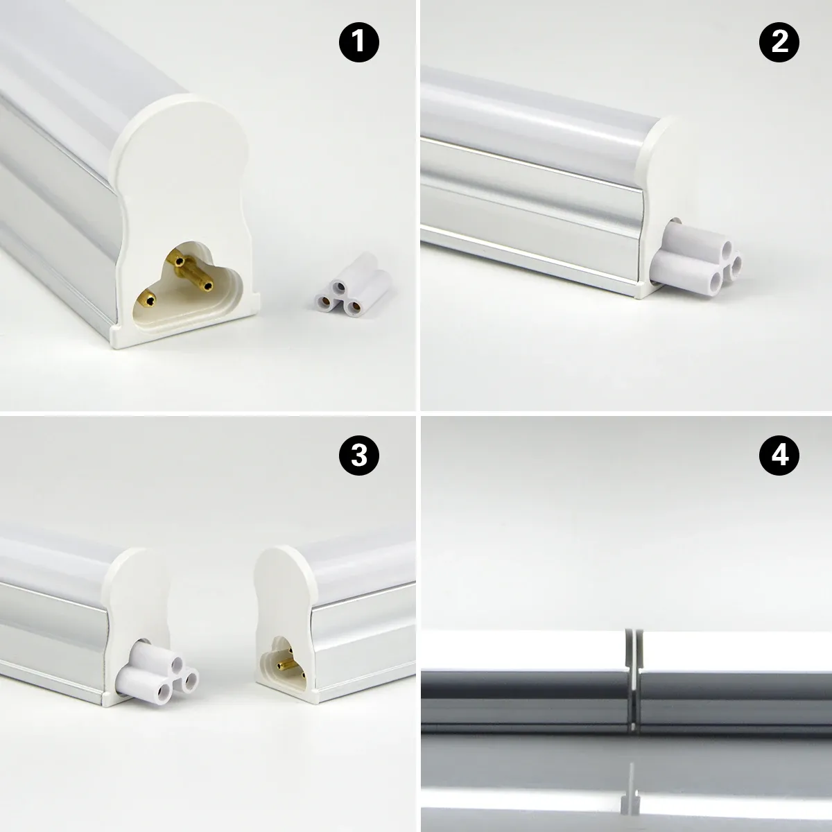 29CM 6W LED T5 Tube Bar Desk Lamp with Screws, Under Bookshelf Mount, AC 110V-220V, 1.2m Cable, Aluminum Acrylic, 80+ CRI, Home Reading Table Light thumbnail 5