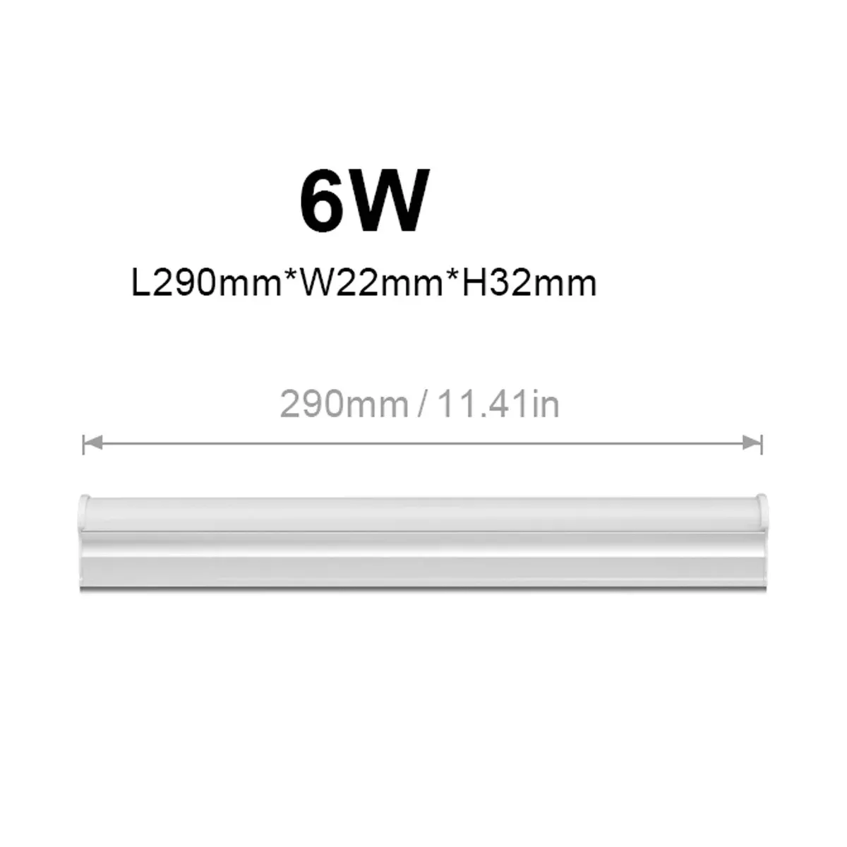 29CM 6W LED T5 Tube Bar Desk Lamp with Screws, Under Bookshelf Mount, AC 110V-220V, 1.2m Cable, Aluminum Acrylic, 80+ CRI, Home Reading Table Light thumbnail 3