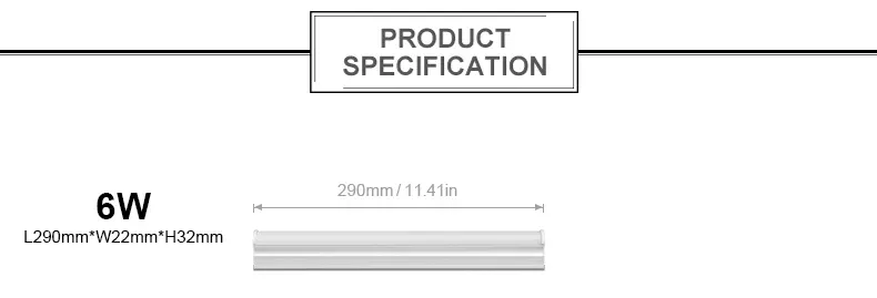 29CM 6W LED T5 Tube Bar Desk Lamp with Screws, Under Bookshelf Mount, AC 110V-220V, 1.2m Cable, Aluminum Acrylic, 80+ CRI, Home Reading Table Light showcase 3