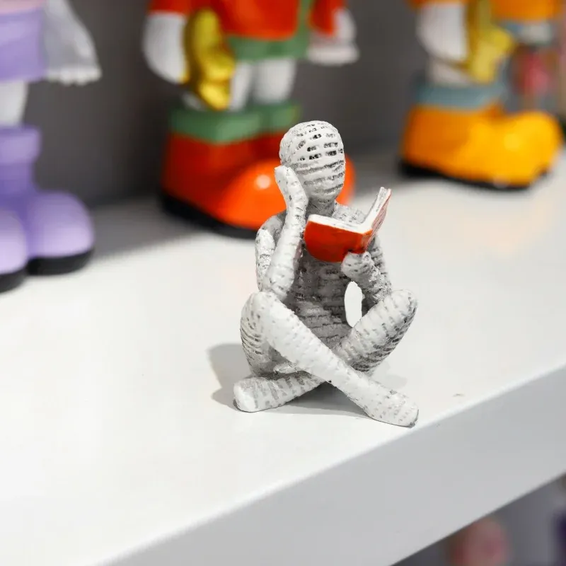 Creative Woman Thinker Statue Sculpture Modern Art Home Office Bookshelf Decor, Paper Pulp Desk Accessory Gift for Living Room & Study showcase 7