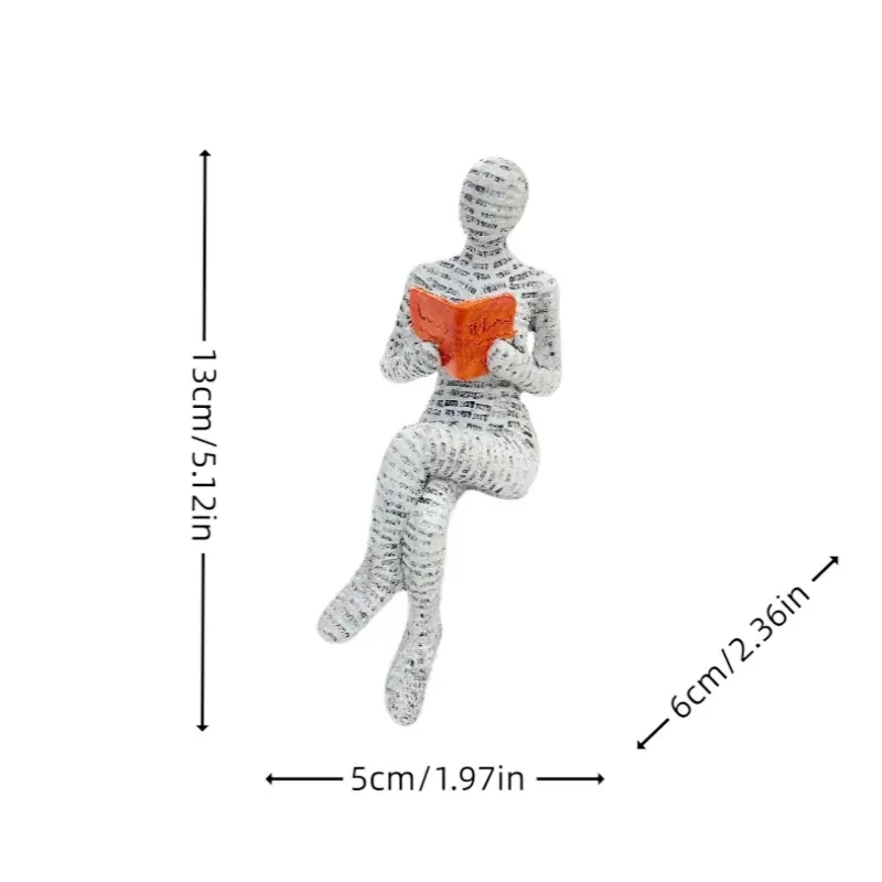 Creative Woman Thinker Statue Sculpture Modern Art Home Office Bookshelf Decor, Paper Pulp Desk Accessory Gift for Living Room & Study thumbnail 5
