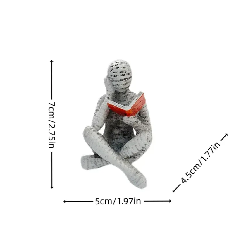 Creative Woman Thinker Statue Sculpture Modern Art Home Office Bookshelf Decor, Paper Pulp Desk Accessory Gift for Living Room & Study thumbnail 6