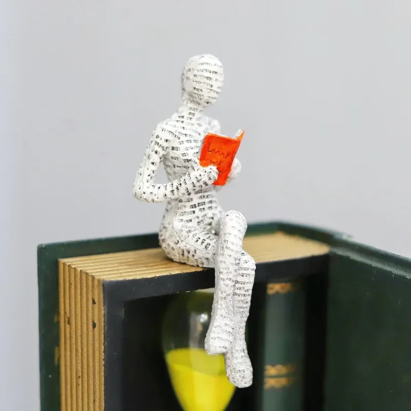 Creative Woman Thinker Statue Sculpture Modern Art Home Office Bookshelf Decor, Paper Pulp Desk Accessory Gift for Living Room & Study showcase 4