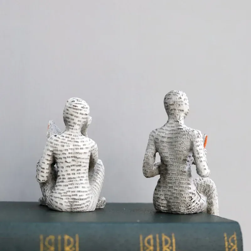 Creative Woman Thinker Statue Sculpture Modern Art Home Office Bookshelf Decor, Paper Pulp Desk Accessory Gift for Living Room & Study showcase 10