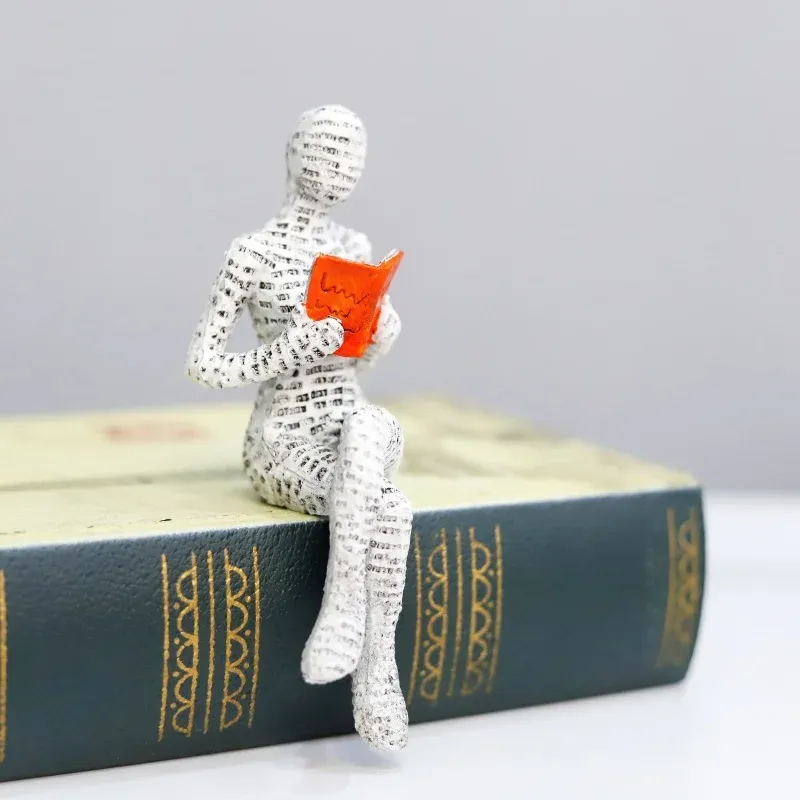 Creative Woman Thinker Statue Sculpture Modern Art Home Office Bookshelf Decor, Paper Pulp Desk Accessory Gift for Living Room & Study showcase 12