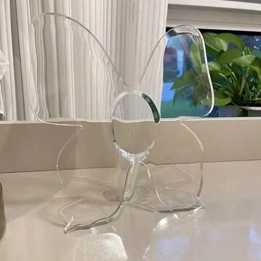 Modern Clear Acrylic Flower Vase - Decorative Art Vases for Home Decor, Perfect for Desktops, Bookshelves, and Table Centerpieces showcase 8