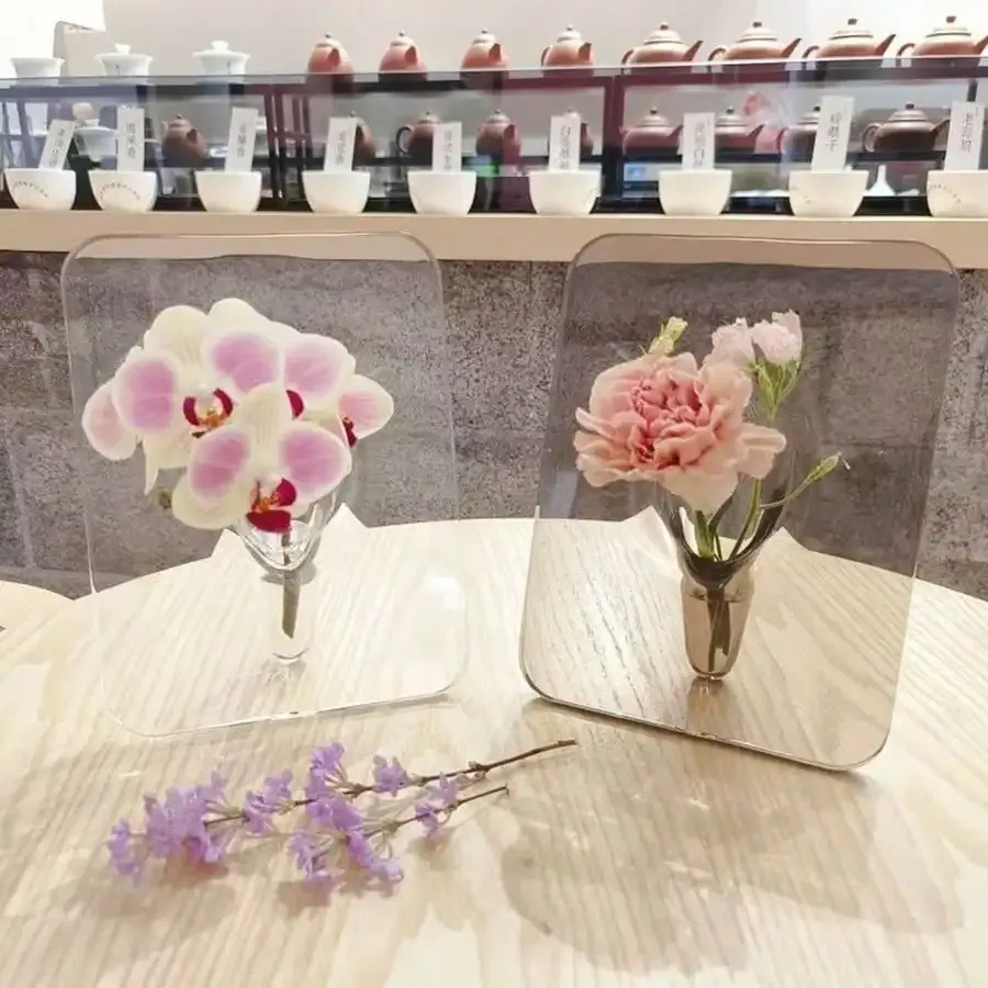 Modern Clear Acrylic Flower Vase - Decorative Art Vases for Home Decor, Perfect for Desktops, Bookshelves, and Table Centerpieces showcase 3