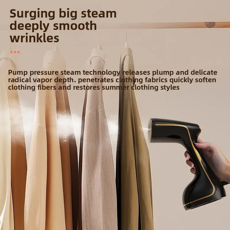 Portable Handheld Garment Steamer for Clothes - 1640W Electric Steam Iron with 320ml Tank, 25s Quick Heat, Stainless Steel Panel, 1.8m Cord - Ideal for Home & Travel - Image 3