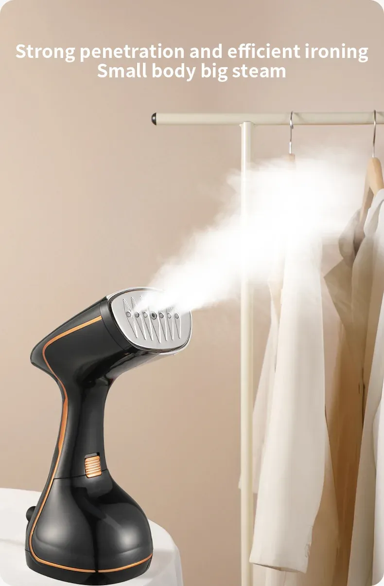 Portable Handheld Garment Steamer for Clothes - 1640W Electric Steam Iron with 320ml Tank, 25s Quick Heat, Stainless Steel Panel, 1.8m Cord - Ideal for Home & Travel showcase 18