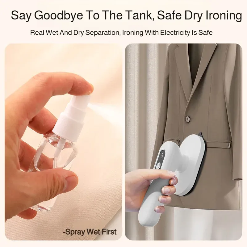 Portable Handheld Cordless Electric Iron for Travel & Home Use, Non-Steam with Water Spray Function to Remove Clothes Wrinkles thumbnail 2