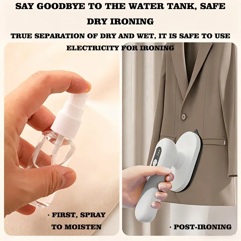 Portable Handheld Cordless Electric Iron for Travel & Home Use, Non-Steam with Water Spray Function to Remove Clothes Wrinkles showcase 2