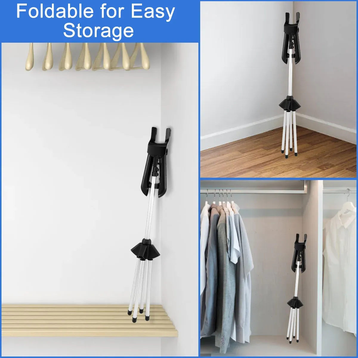 Adjustable Garment Steamer Stand with Handheld Ironing Board - Portable 84-160cm Rack for Home & Travel thumbnail 5