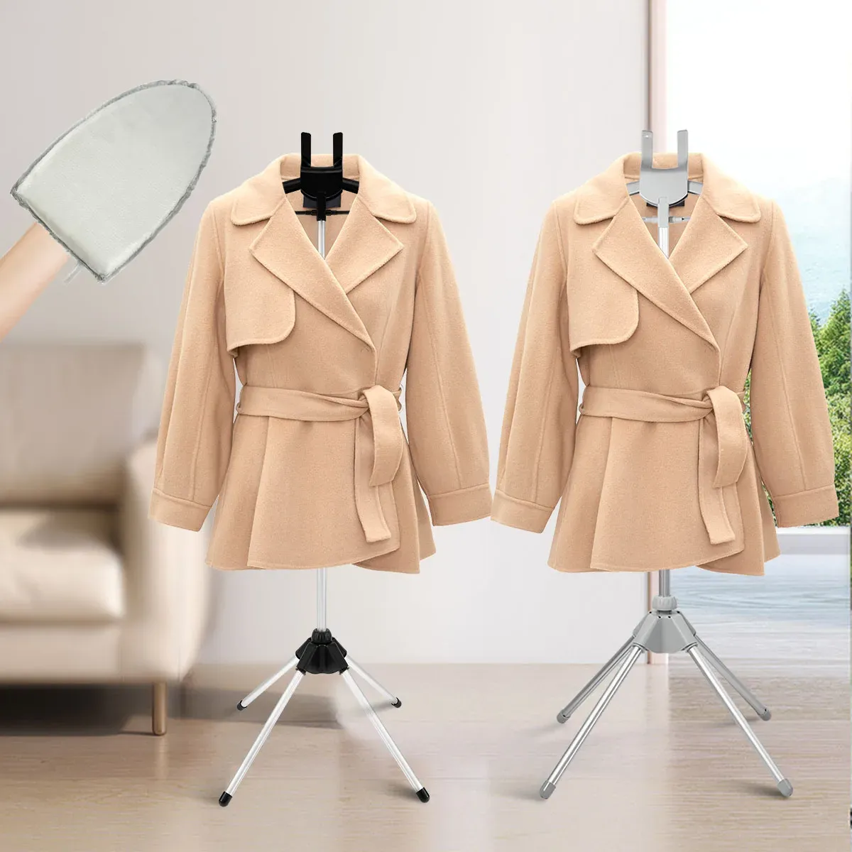 Adjustable Garment Steamer Stand with Handheld Ironing Board - Portable 84-160cm Rack for Home & Travel showcase 8