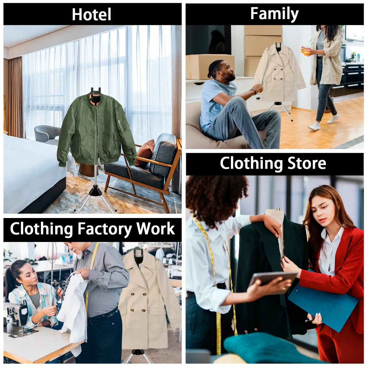 Adjustable Garment Steamer Stand with Handheld Ironing Board - Portable 84-160cm Rack for Home & Travel showcase 7