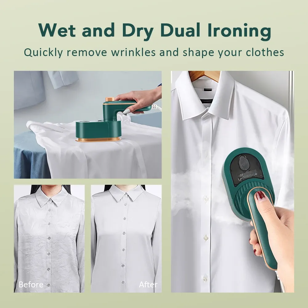 Portable Handheld Mini Steam Iron for Clothes - 40W Fast Heating Garment Steamer with 180°C Plate, 60ml Tank, Foldable Design for Travel & Home Use showcase 1