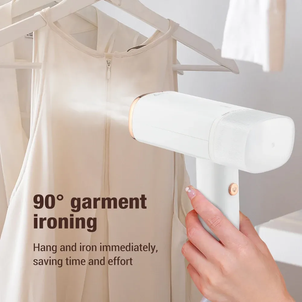 1000W Handheld Mini Steam Iron for Clothes, Portable Fabric Garment Steamer with Fast-Heat, Mite Removal, Foldable Design for Home Travel thumbnail 3