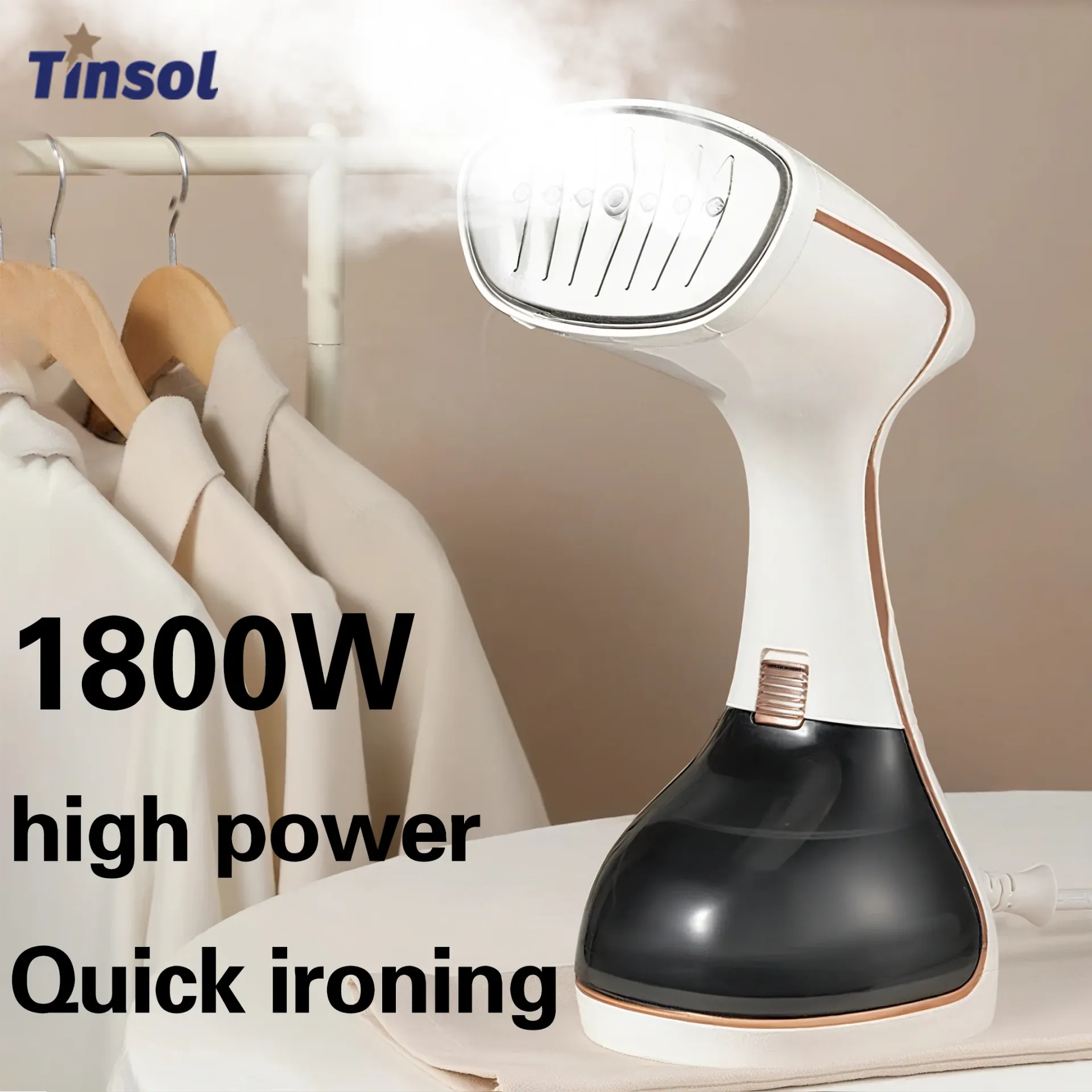 1800W Handheld Clothes Steamer with Touch Screen, 15s Fast Preheat, 320ml Portable Fabric Iron for Home & Travel