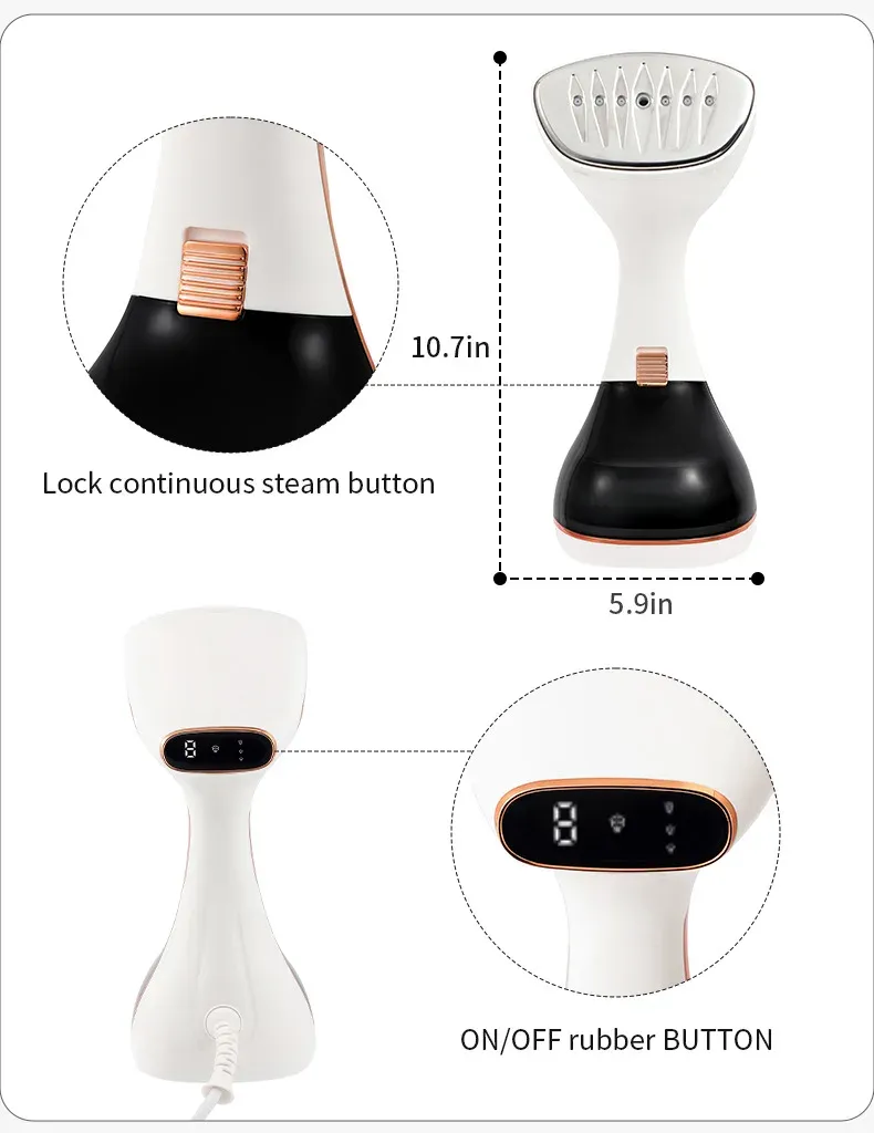 1800W Handheld Clothes Steamer with Touch Screen, 15s Fast Preheat, 320ml Portable Fabric Iron for Home & Travel showcase 7