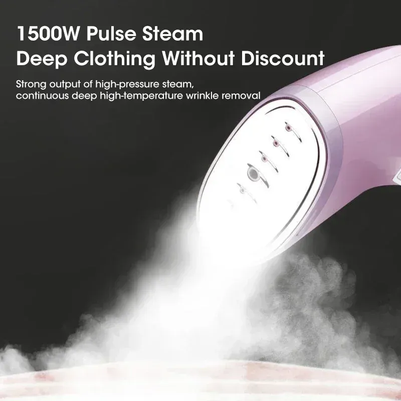 1500W Handheld Garment Steamer for Clothes - Portable 330ml Fabric Steam Iron Machine for Home & Travel Use, Quick Wrinkle Removal thumbnail 4