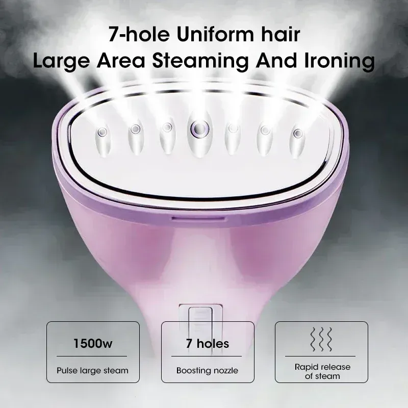 1500W Handheld Garment Steamer for Clothes - Portable 330ml Fabric Steam Iron Machine for Home & Travel Use, Quick Wrinkle Removal thumbnail 5