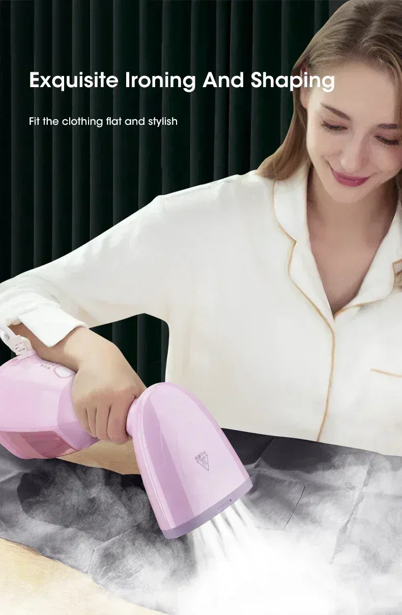 1500W Handheld Garment Steamer for Clothes - Portable 330ml Fabric Steam Iron Machine for Home & Travel Use, Quick Wrinkle Removal showcase 3
