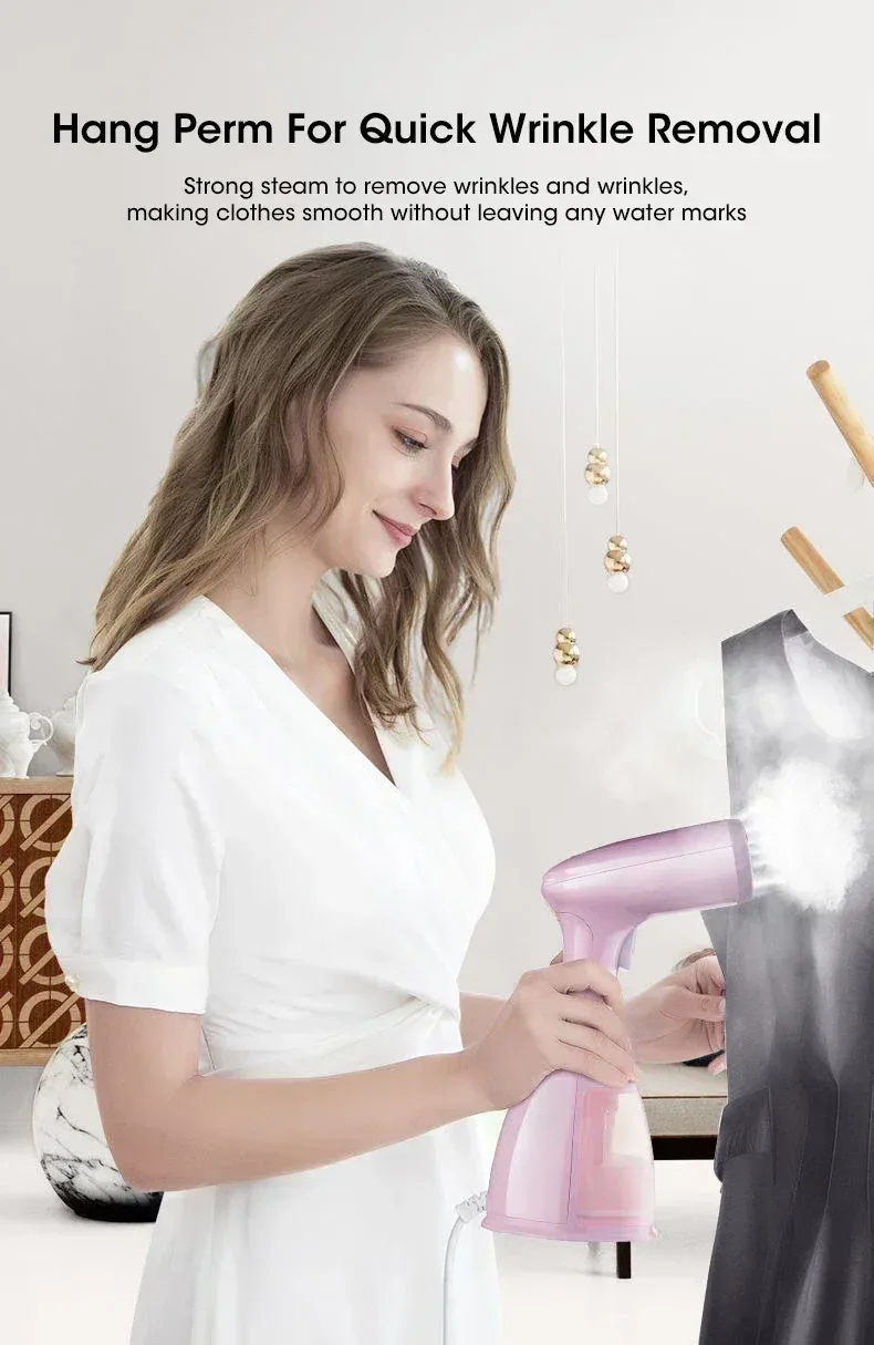 1500W Handheld Garment Steamer for Clothes - Portable 330ml Fabric Steam Iron Machine for Home & Travel Use, Quick Wrinkle Removal showcase 4
