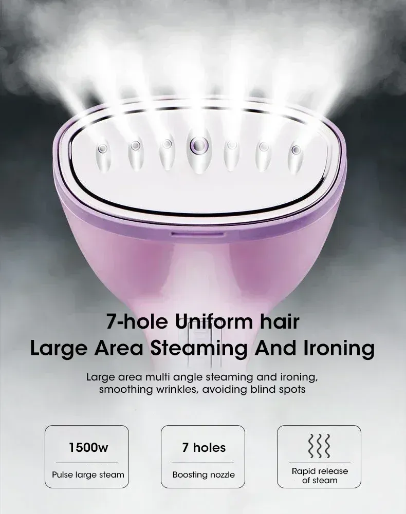 1500W Handheld Garment Steamer for Clothes - Portable 330ml Fabric Steam Iron Machine for Home & Travel Use, Quick Wrinkle Removal showcase 9