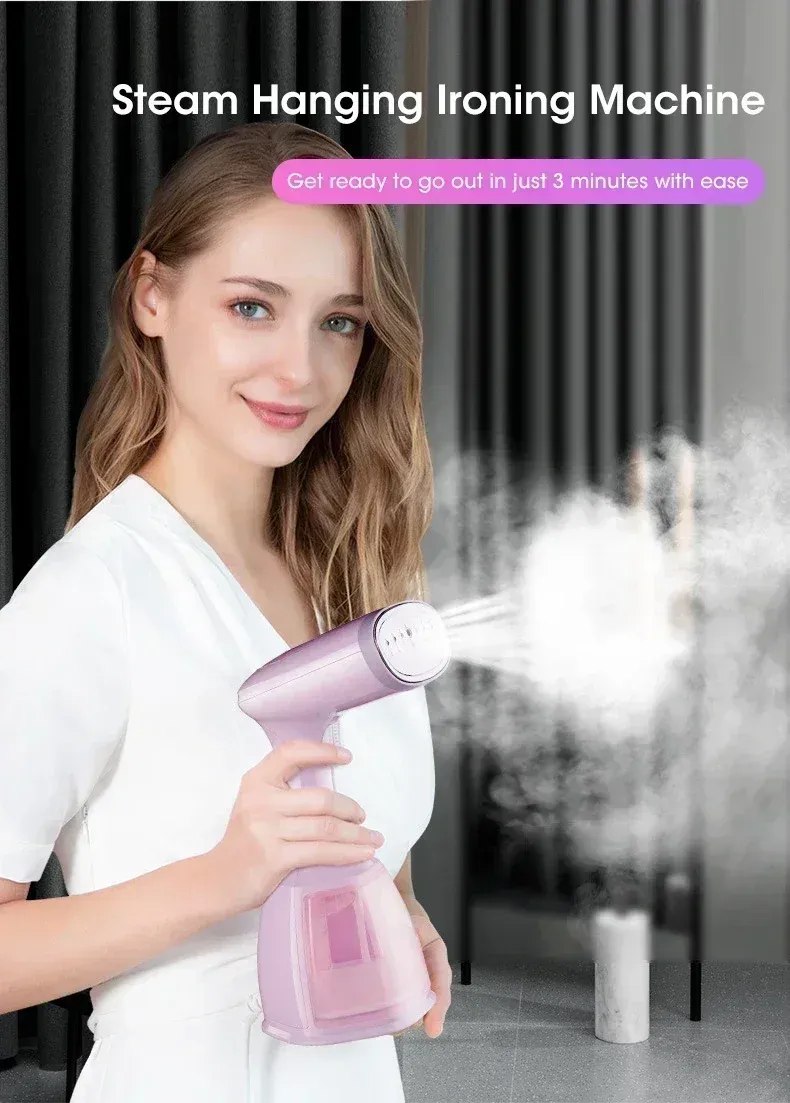 1500W Handheld Garment Steamer for Clothes - Portable 330ml Fabric Steam Iron Machine for Home & Travel Use, Quick Wrinkle Removal showcase 2
