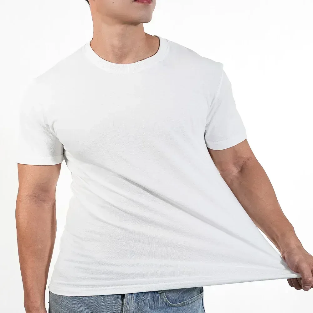 Men's O-Neck Short Sleeve T-Shirt Polyester Solid Color Fitness Muscle Tee Breathable Quick Dry Athletic Top for Jogging and Bodybuilding thumbnail 3