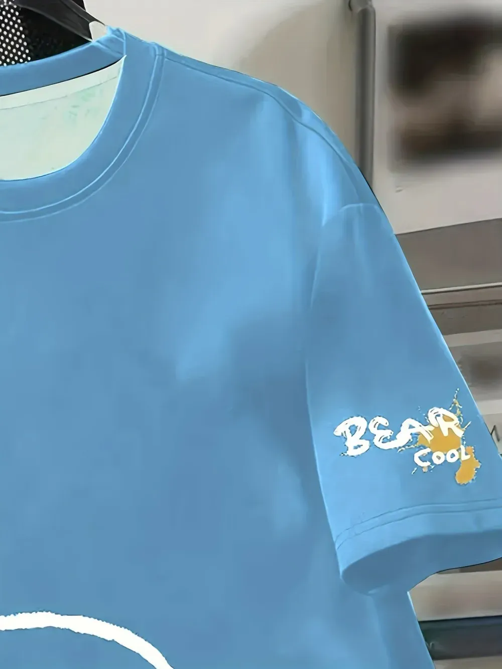 Summer Men's Breathable Cartoon Bear Print T-Shirt Round Neck Casual Short Sleeve Top for Daily Wear & Gifting thumbnail 6