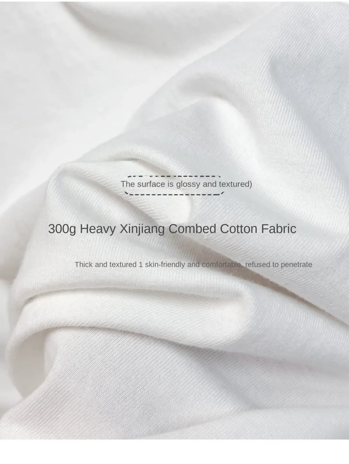 Heavyweight 300g Cotton T-Shirt for Men and Women, Summer Round Neck Loose Fit Basic Tee, Comfortable Short Sleeve Base Shirt showcase 3