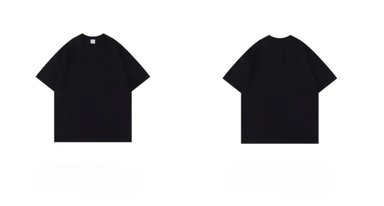 Heavyweight 300g Cotton T-Shirt for Men and Women, Summer Round Neck Loose Fit Basic Tee, Comfortable Short Sleeve Base Shirt showcase 14