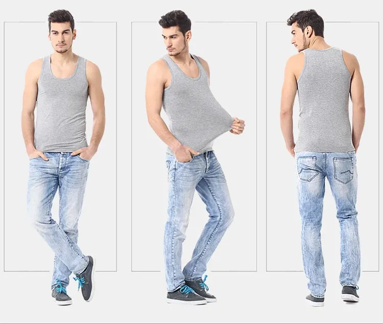Men's 1/3 Pack Cotton Joker Vest - Versatile Sleeveless O-Neck T-Shirt for Sports, Fitness, Casual Wear - All Seasons Comfort for Youth & Middle-Aged showcase 8