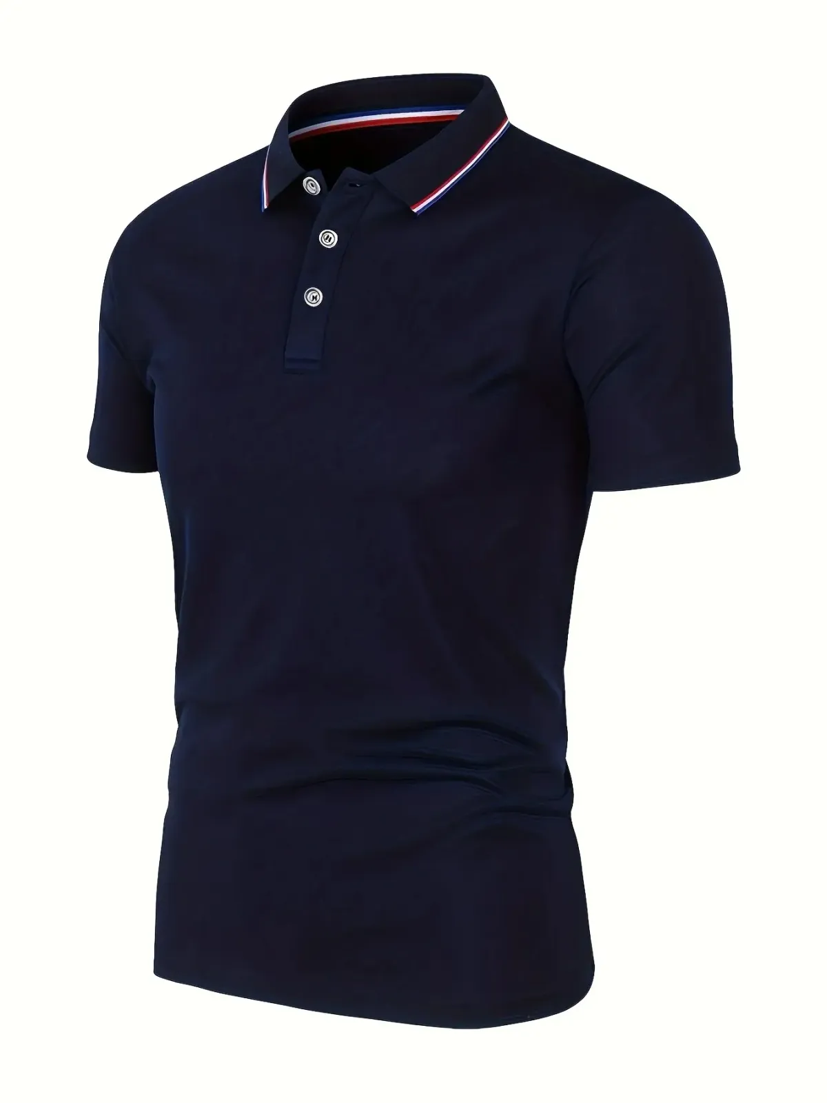 Men's Summer Casual Polo Shirt - Breathable Polyester Short Sleeve T-Shirt, Solid Color, Comfortable Fit for Everyday Wear showcase 30