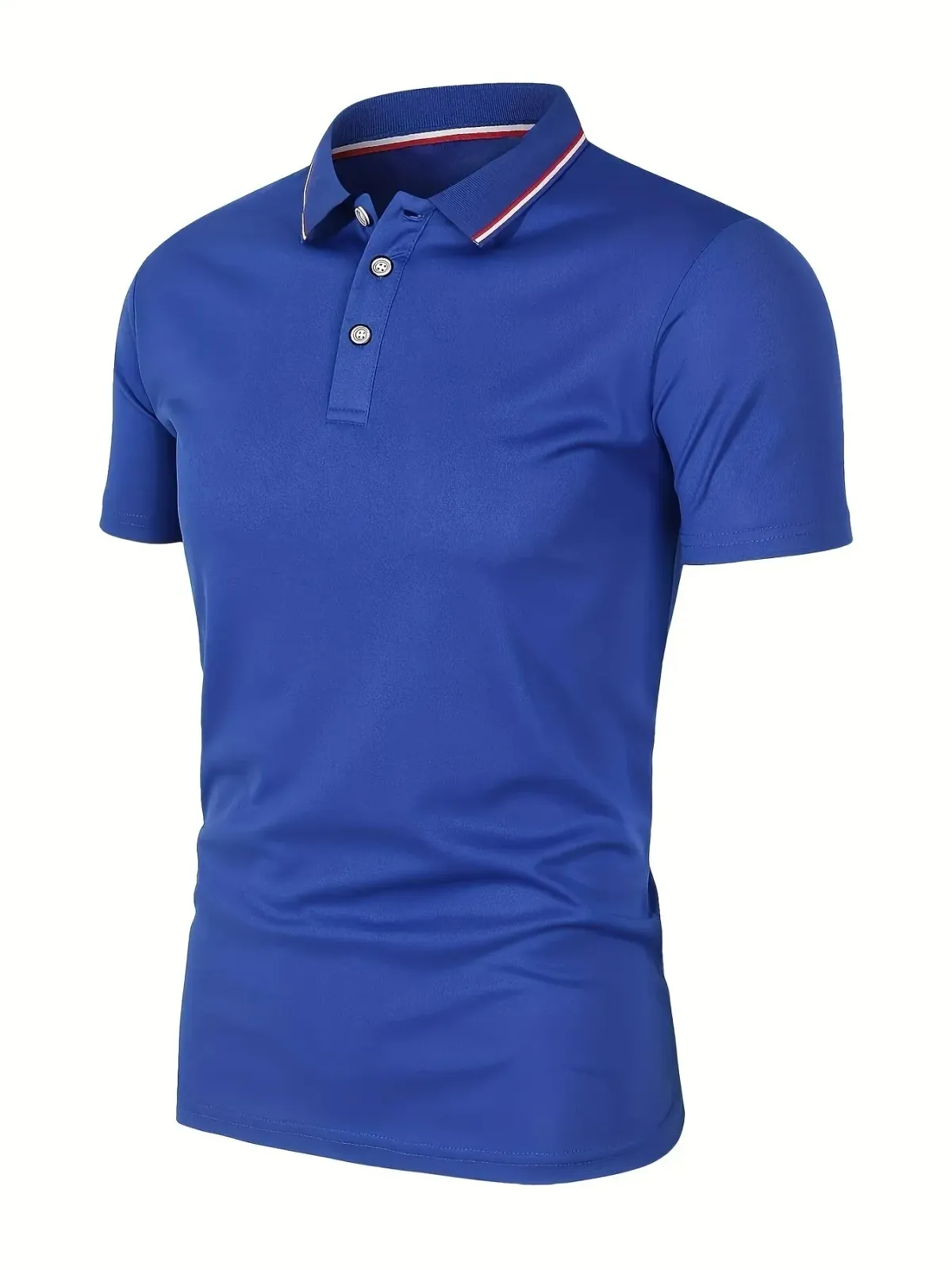 Men's Summer Casual Polo Shirt - Breathable Polyester Short Sleeve T-Shirt, Solid Color, Comfortable Fit for Everyday Wear showcase 18