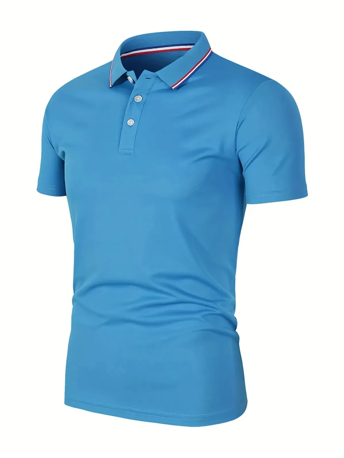 Men's Summer Casual Polo Shirt - Breathable Polyester Short Sleeve T-Shirt, Solid Color, Comfortable Fit for Everyday Wear showcase 15