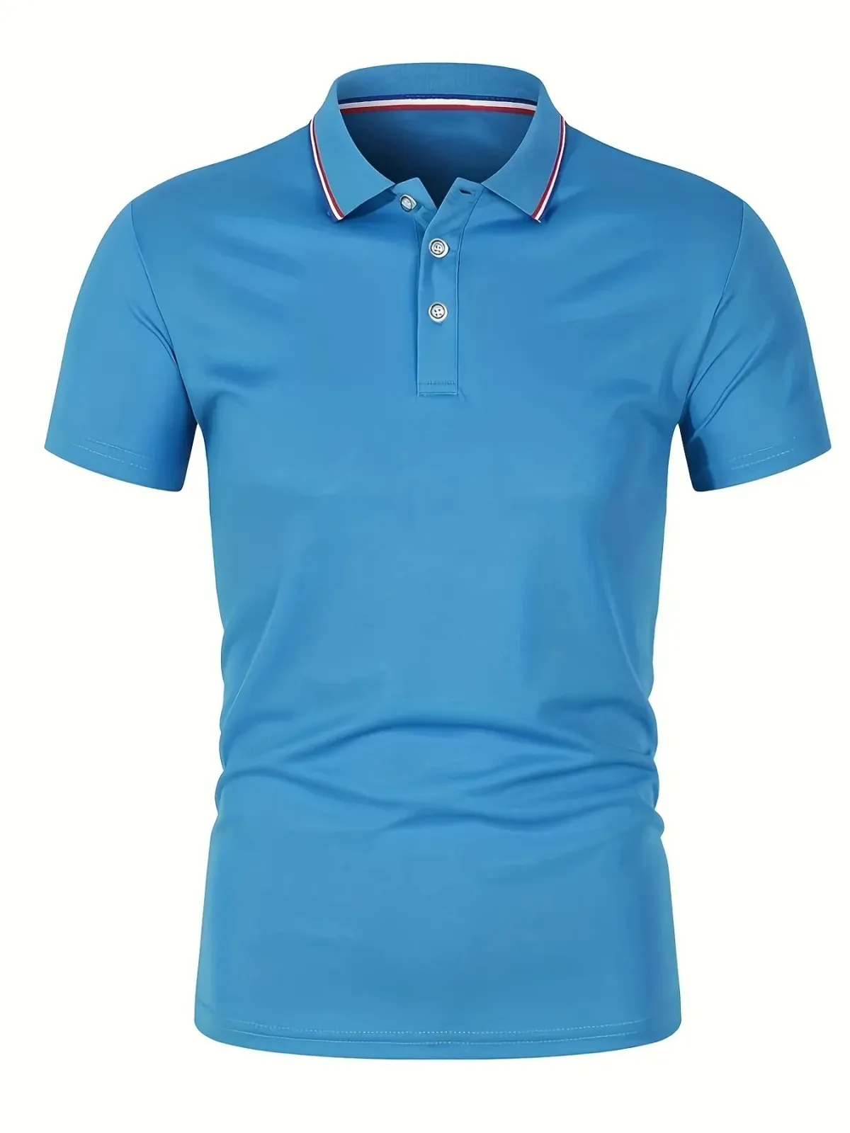 Men's Summer Casual Polo Shirt - Breathable Polyester Short Sleeve T-Shirt, Solid Color, Comfortable Fit for Everyday Wear showcase 13